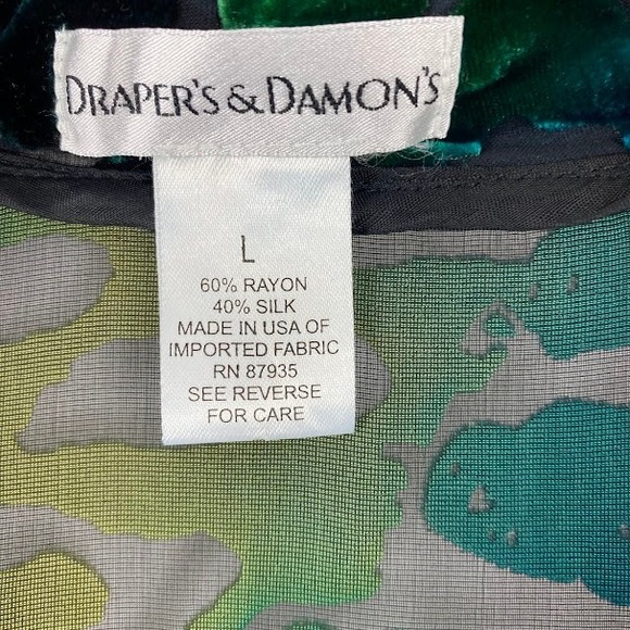 Draper's & Damons Burnout Velvet‎  Boho Chic Abstract Long Sleeve KimomoL - Picture 14 of 16